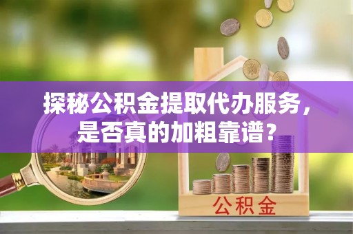 武都探秘公积金提取代办服务，是否真的加粗靠谱？