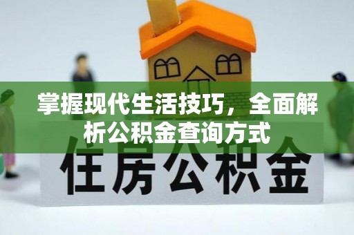 武都掌握现代生活技巧，全面解析公积金查询方式