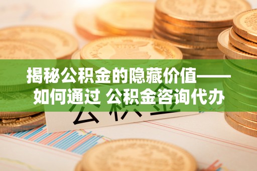 武都揭秘公积金的隐藏价值——如何通过 公积金咨询代办提取 优化财富管理
