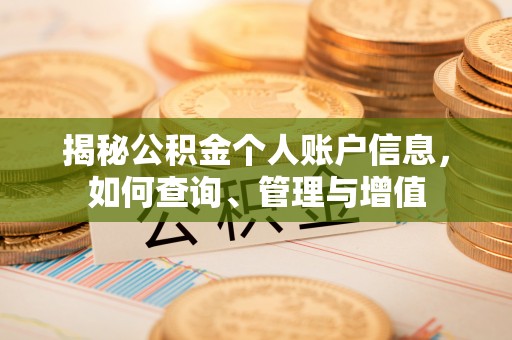 武都揭秘公积金个人账户信息，如何查询、管理与增值