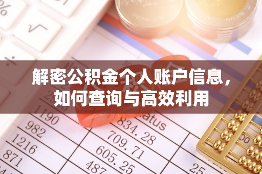 武都解密公积金个人账户信息，如何查询与高效利用