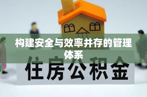 武都构建安全与效率并存的管理体系