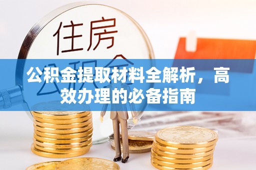 武都公积金提取材料全解析，高效办理的必备指南