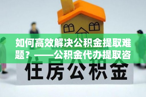 武都如何高效解决公积金提取难题？——公积金代办提取咨询服务全解析