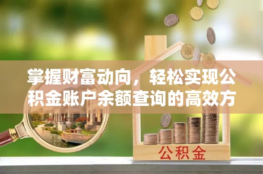 武都掌握财富动向，轻松实现公积金账户余额查询的高效方式