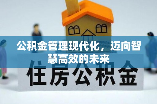 武都公积金管理现代化，迈向智慧高效的未来