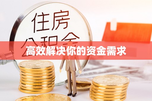 武都高效解决你的资金需求