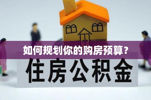 武都如何规划你的购房预算？