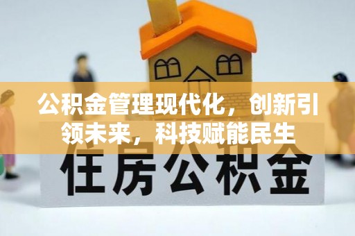 武都公积金管理现代化，创新引领未来，科技赋能民生