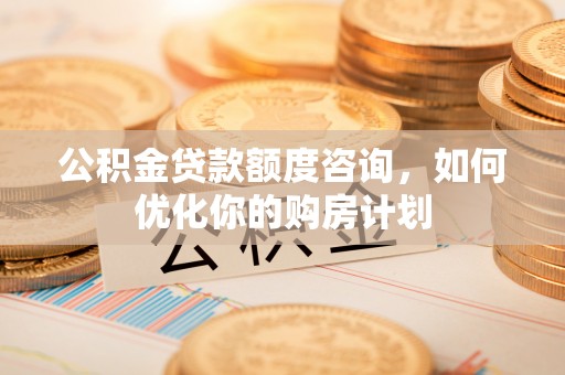 武都公积金贷款额度咨询，如何优化你的购房计划