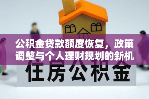 武都公积金贷款额度恢复，政策调整与个人理财规划的新机遇