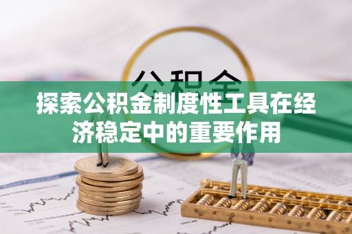 武都探索公积金制度性工具在经济稳定中的重要作用