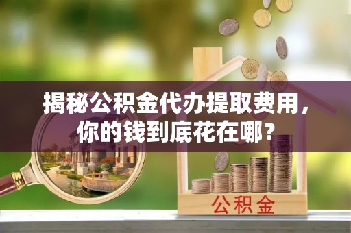 武都揭秘公积金代办提取费用，你的钱到底花在哪？