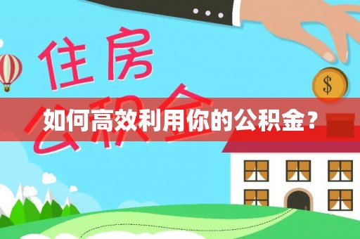 武都如何高效利用你的公积金？