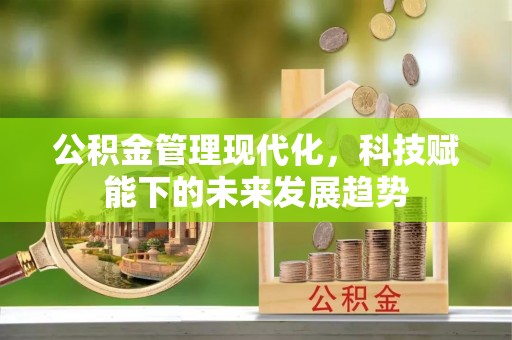 武都公积金管理现代化，科技赋能下的未来发展趋势