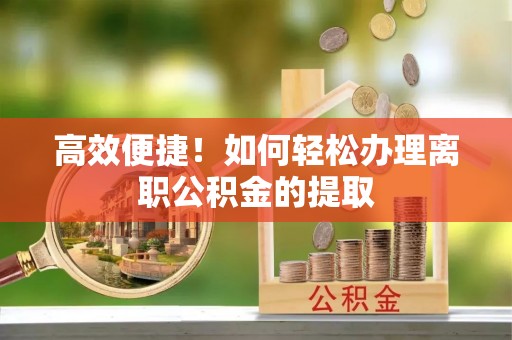 武都高效便捷！如何轻松办理离职公积金的提取