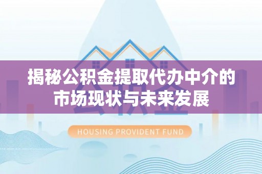武都揭秘公积金提取代办中介的市场现状与未来发展