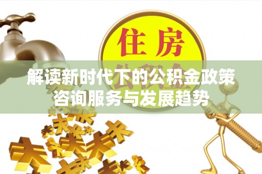 武都解读新时代下的公积金政策咨询服务与发展趋势