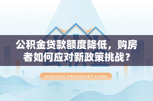武都公积金贷款额度降低，购房者如何应对新政策挑战？