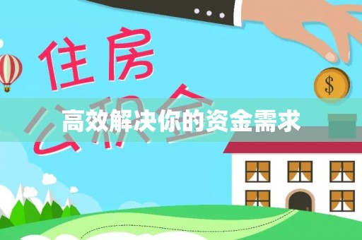 武都高效解决你的资金需求